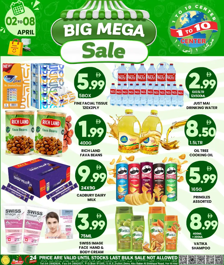 1 to 10 Center Dubai - Big Mega Sale: Grocery & Household Deals April 02-08